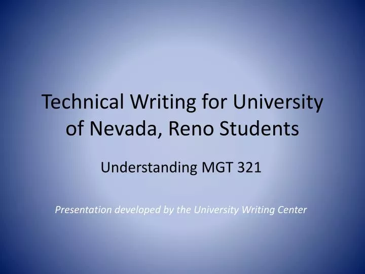technical writing for university of nevada reno students