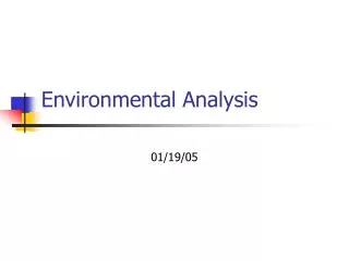 Environmental Analysis