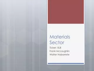 Materials Sector