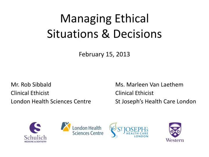 managing ethical situations decisions