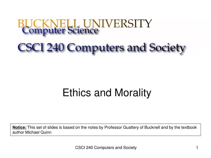 ethics and morality