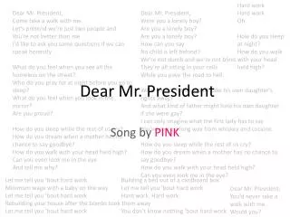 Dear Mr. President