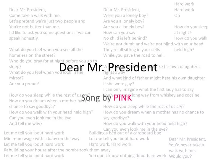 dear mr president