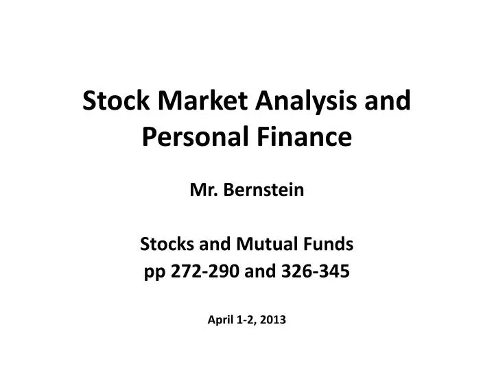 stock market analysis and personal finance