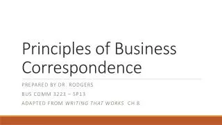 Principles of Business Correspondence