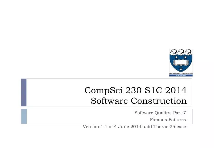 compsci 230 s1c 2014 software construction
