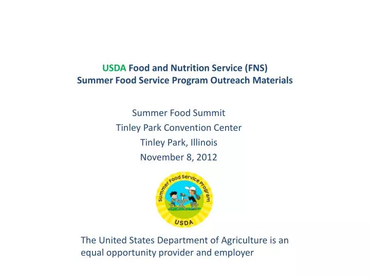 usda food and nutrition service fns summer food service program outreach materials