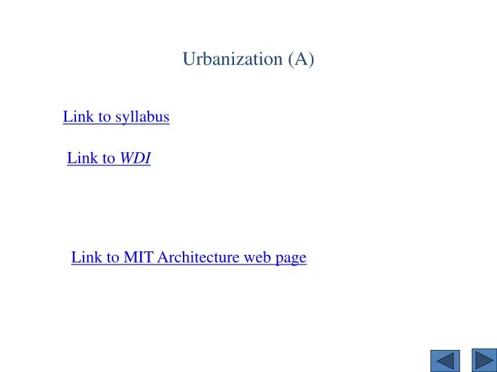 urbanization a