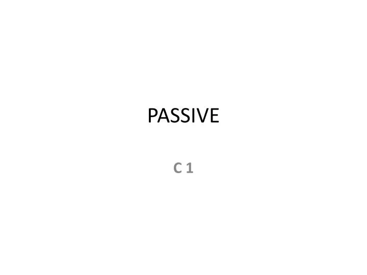 passive