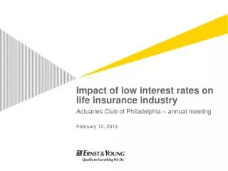 Impact of low interest rates on life insurance industry
