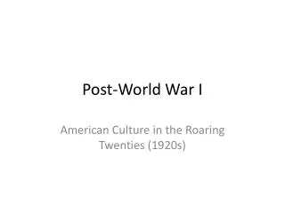Post-World War I