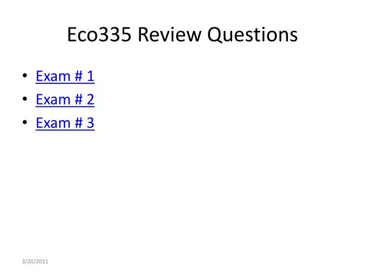 eco335 review questions
