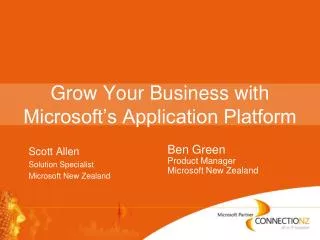 Grow Your Business with Microsoft’s Application Platform