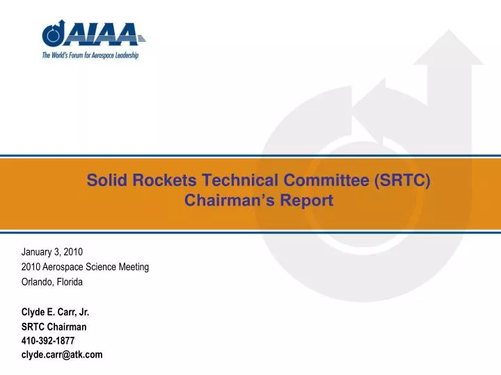 solid rockets technical committee srtc chairman s report
