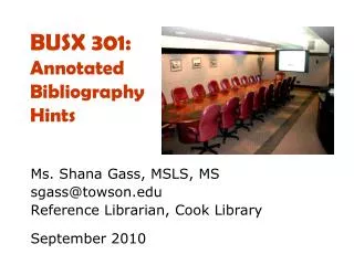 BUSX 301: Annotated Bibliography Hints