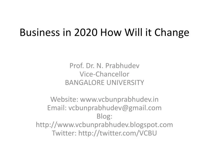 business in 2020 how will it change