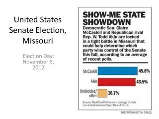 United States Senate Election, Missouri