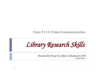 Library Research Skills