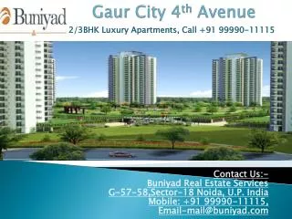 Gaur City 1 4th Avenue offers you a home within a fully deve