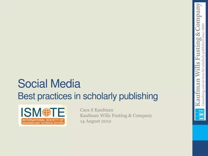 social media best practices in scholarly publishing