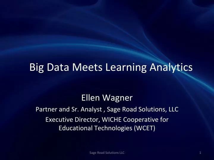 big data meets learning analytics