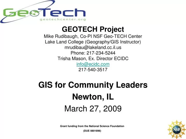 gis for community leaders newton il march 27 2009