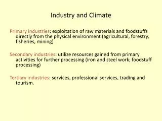 Industry and Climate