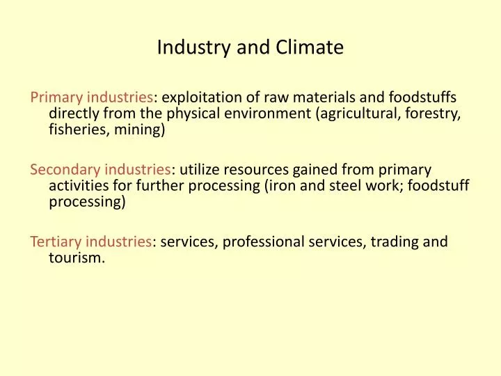 industry and climate