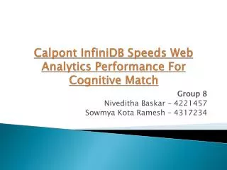 Calpont InfiniDB Speeds Web Analytics Performance For Cognitive Match