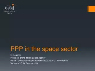 PPP in the space sector