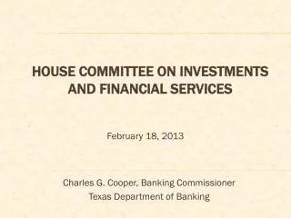 House Committee on Investments and Financial Services