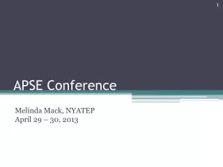 APSE Conference