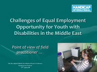 Challenges of Equal Employment Opportunity for Youth with Disabilities in the Middle East