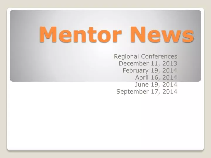 mentor news