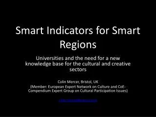Smart Indicators for Smart Regions
