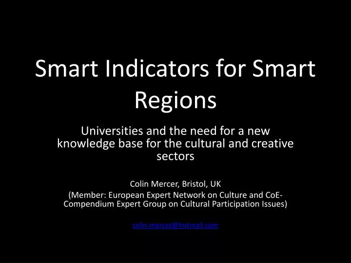 smart indicators for smart regions