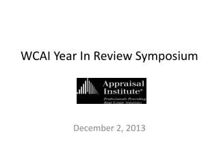 WCAI Year In Review Symposium