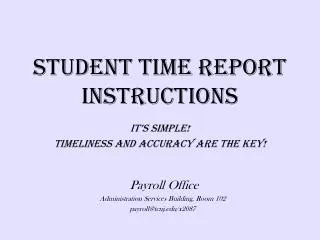 Student Time Report Instructions