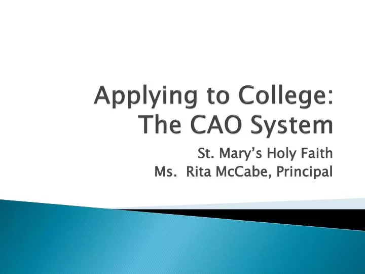 applying to college the cao system