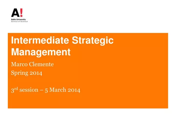 intermediate strategic management