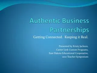 Authentic Business Partnerships