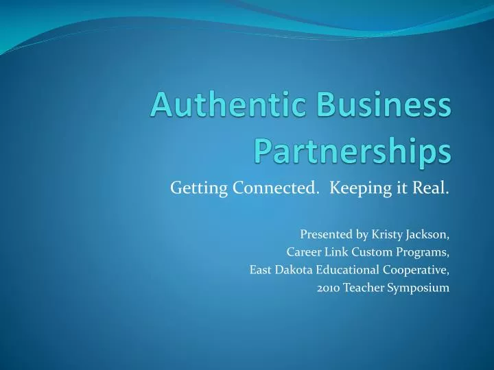 authentic business partnerships