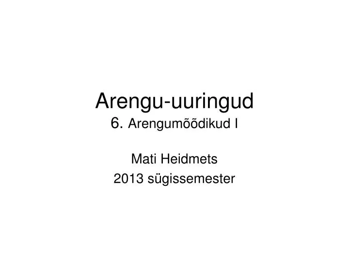 arengu uuringud 6 arengum dikud i