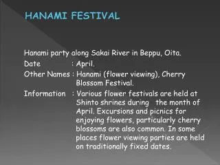 HANAMI FESTIVAL