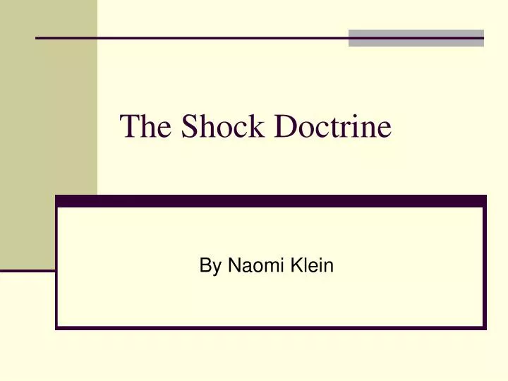 the shock doctrine
