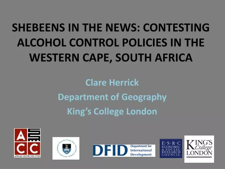 shebeens in the news contesting alcohol control policies in the western cape south africa