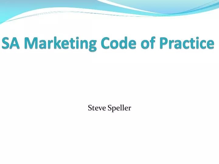 sa marketing code of practice