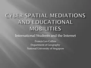 Cyber-spatial mediations and educational mobilities