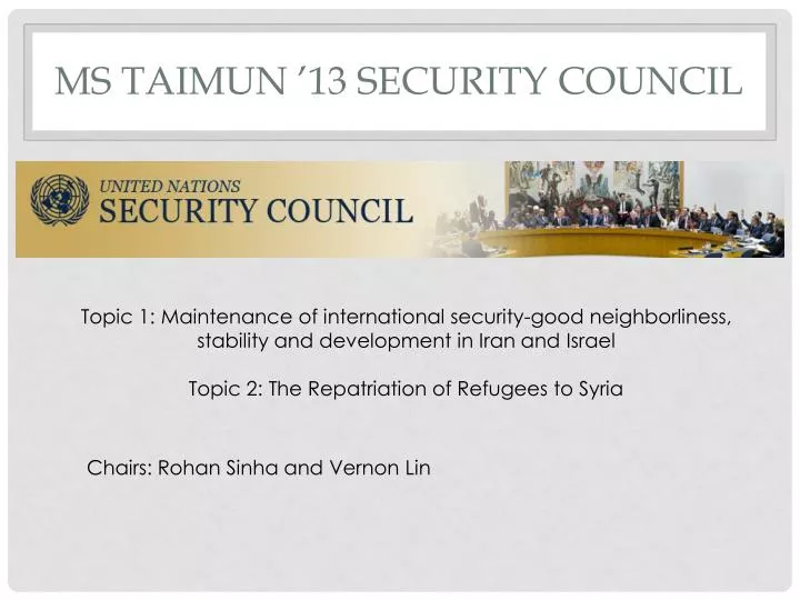 ms taimun 13 security council