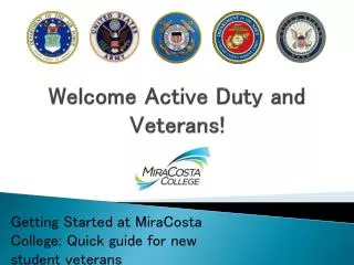 Welcome Active Duty and Veterans!